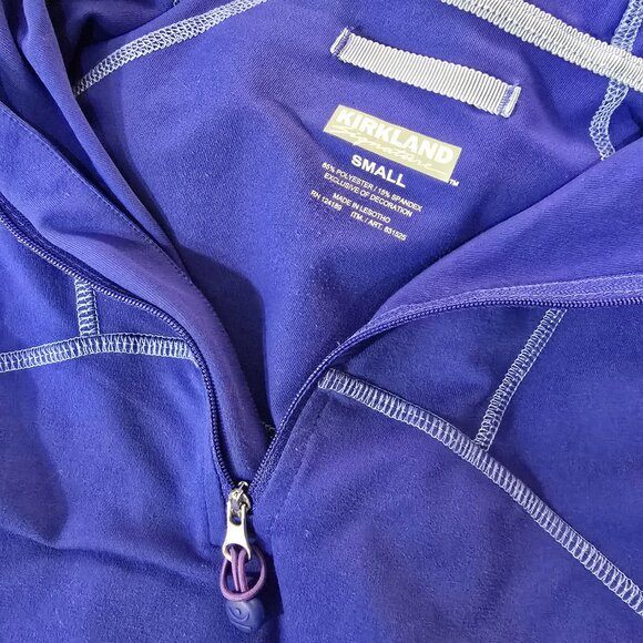 Kirkland Performance Hoodie Small Blue Stretch Zip Activewear Top - Picture 7 of 8